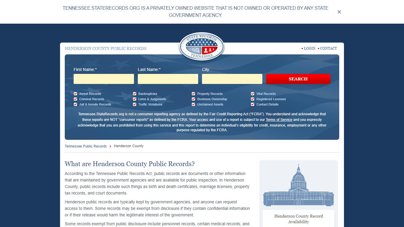 Henderson County Arrest, Court, and Public Records