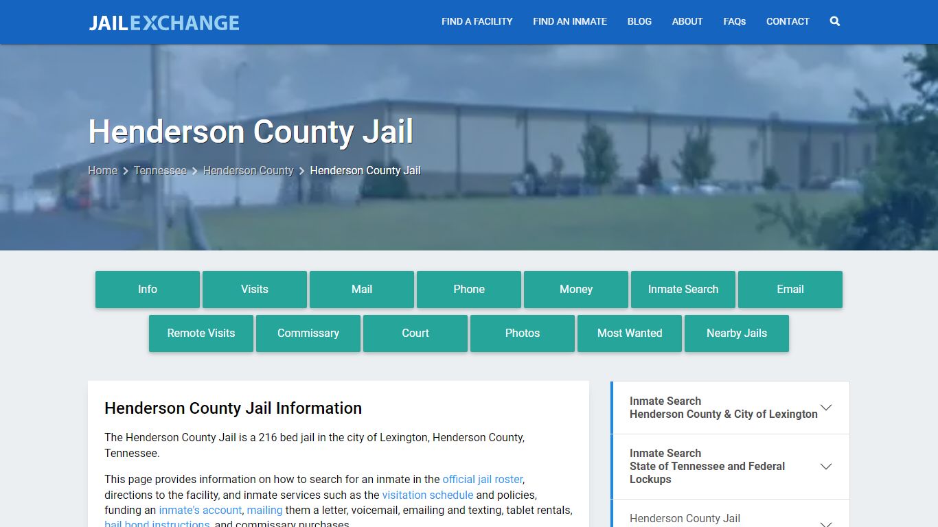 Henderson County Jail, TN Inmate Search, Information